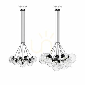 Závěsný lustr s.luce Orb Cluster, 13× E27, hnědé sklo, Ø 40 cm small 10