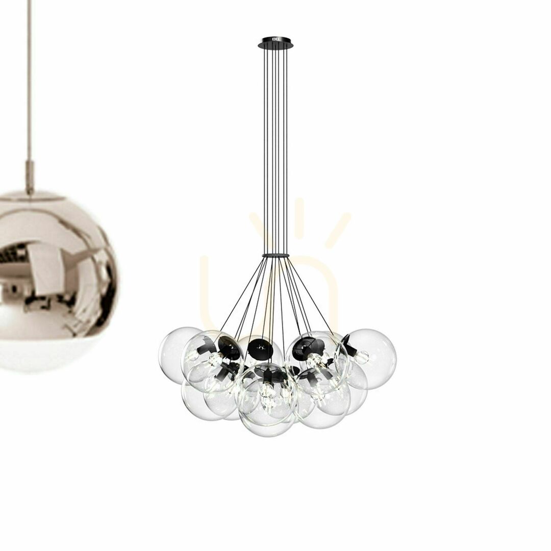 Zobrazit Závěsný lustr s.luce Orb Cluster, hnědý, skleněný, 13× E27 Závěsný lustr s.luce Orb Cluster, hnědý, skleněný, 13× E27