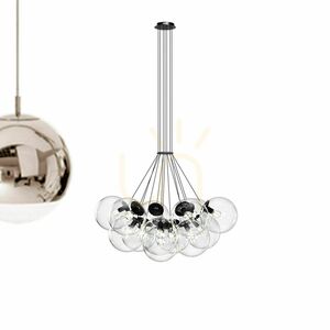Závěsný lustr s.luce Orb, měděný, skleněné koule, 13× E27 small 14
