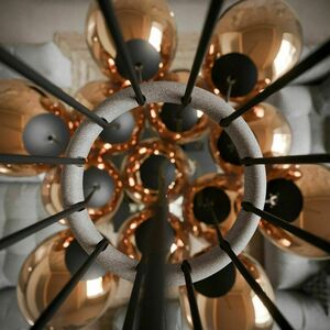 Závěsný lustr s.luce Orb, měděný, skleněné koule, 13× E27 small 5