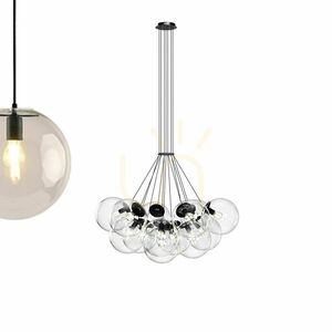 Závěsný lustr s.luce Orb, měděný, skleněné koule, 13× E27 small 8