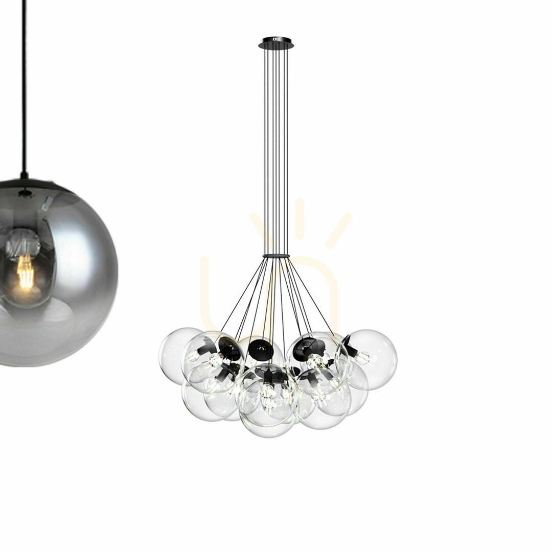 Náhled Závěsné svítidlo s.luce Orb Cluster, 13× E27, čiré sklo Závěsné svítidlo s.luce Orb Cluster, 13× E27, čiré sklo