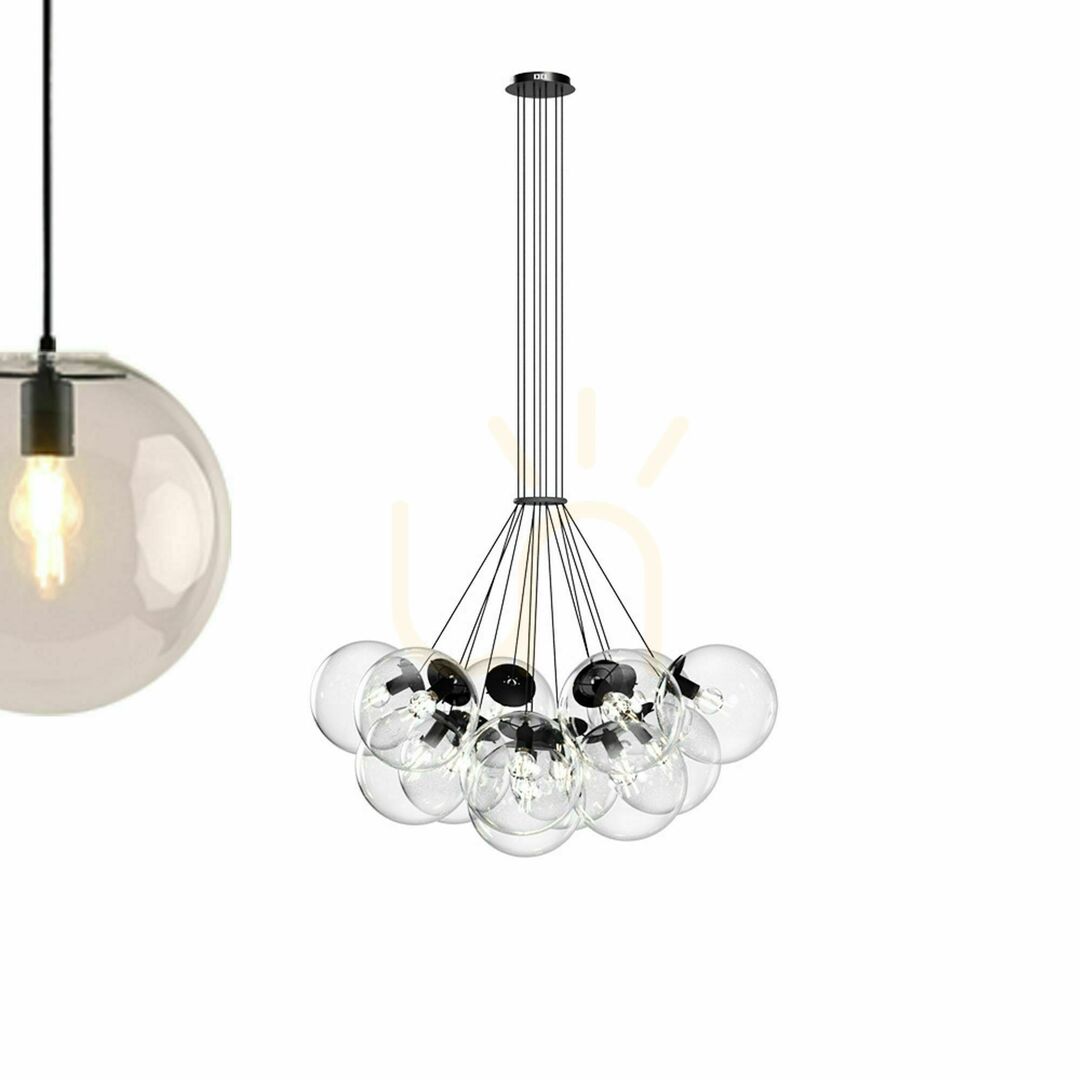Zobrazit Závěsné svítidlo s.luce Orb Cluster, 13× E27, čiré sklo Závěsné svítidlo s.luce Orb Cluster, 13× E27, čiré sklo