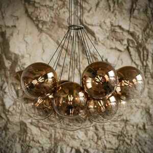 Závěsný lustr s.luce Orb Cluster, 13× E27, hnědý, sklo, Ø 30 cm 1 Závěsný lustr s.luce Orb Cluster, 13× E27, hnědý, sklo, Ø 30 cm small 1