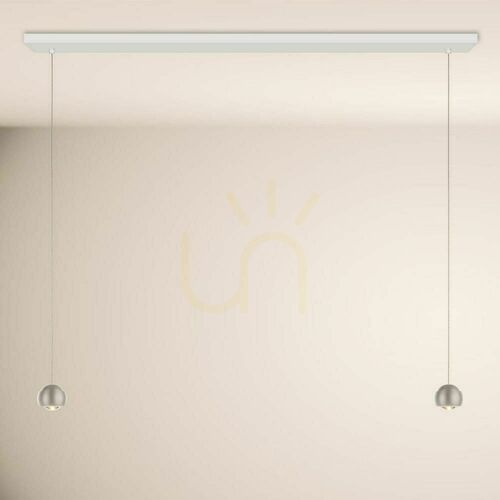 Kontrola LED závěsné svítidlo s.luce Beam, stříbrné, 160 cm, 2 světla, 16 W, stmívatelné
