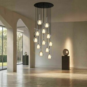 Závěsný lustr s.luce Belluna, 12× E14, čiré sklo, stropní rozeta Ø 80 cm 0 Závěsný lustr s.luce Belluna, 12× E14, čiré sklo, stropní rozeta Ø 80 cm small 0