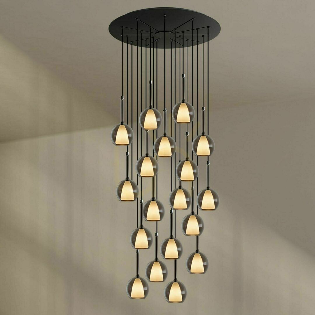 Kontrola Závěsný lustr s.luce Belluna, 20× E14, kouřové sklo Závěsný lustr s.luce Belluna, 20× E14, kouřové sklo