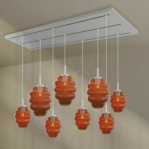 Závěsné svítidlo s.luce Echos, hnědé, sklo a kov, 8× E27, 200 cm, 3 řady 1 Závěsné svítidlo s.luce Echos, hnědé, sklo a kov, 8× E27, 200 cm, 3 řady small 1