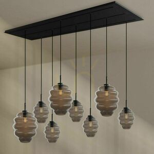 Závěsné svítidlo s.luce Echos, 8× E27, kouřové sklo, 200 cm small 0