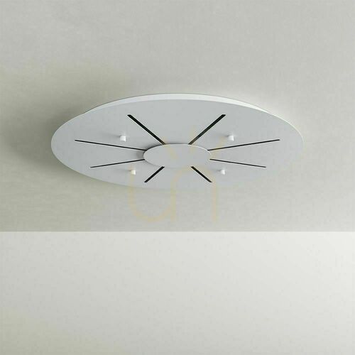Kontrola Závěsný lustr s.luce Echos, 8× E27, čiré sklo, stínítka Ø 25 cm