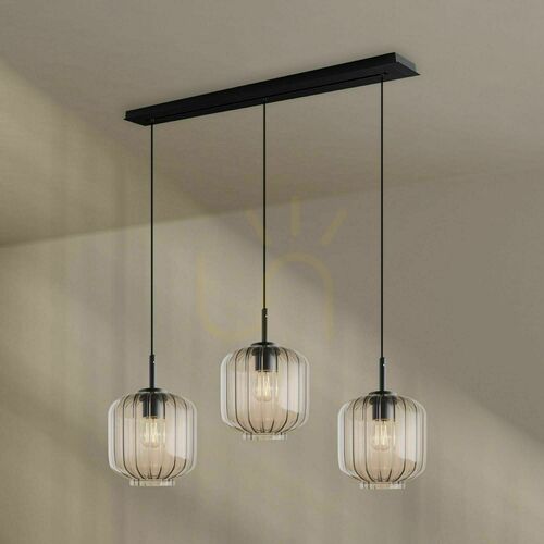 Kontrola Závěsné svítidlo s.luce Velo, čiré sklo, 3× E27, délka 120 cm, Ø 20 cm
