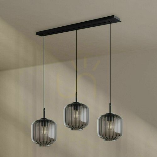Kontrola Závěsné svítidlo s.luce Velo, 3× E27, kouřové sklo, 120 cm, Ø 20 cm