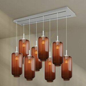 Závěsné svítidlo s.luce Velo, hnědé, 8× E27, 160 cm, 2 řady 0 Závěsné svítidlo s.luce Velo, hnědé, 8× E27, 160 cm, 2 řady small 0