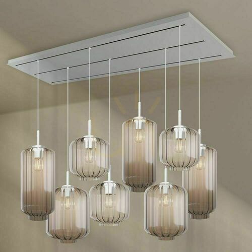 Kontrola Závěsné svítidlo s.luce Velo, 8× E27, čiré sklo, 200 cm