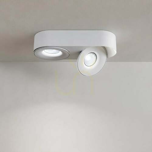 Kontrola Stropní LED bodové svítidlo s.luce Santa Duo, bílé, otočné, stmívatelné, 22 W, 4000 K