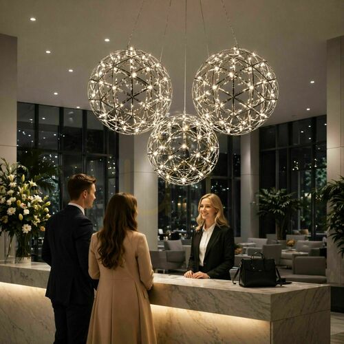 Kontrola LED závěsné svítidlo s.luce Atom Cluster, 3 světla, chrom, Ø 50 cm, 3000 K