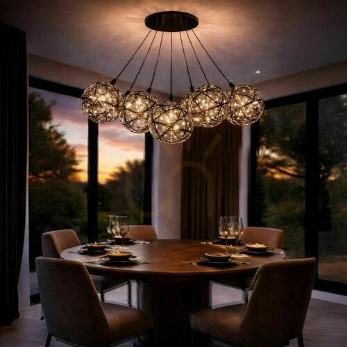 Kontrola LED závěsné svítidlo s.luce Atom, zlaté, 90 cm, 37,8 W, 3000 K