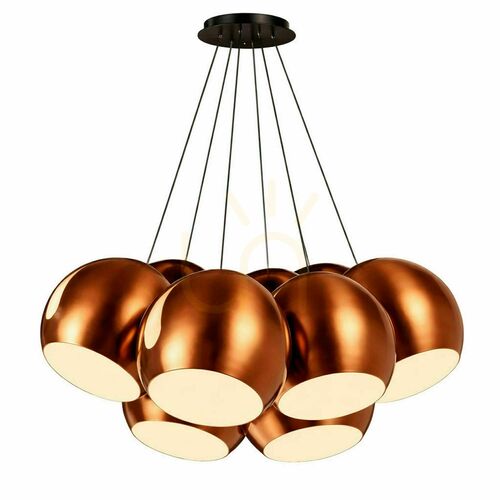 Kontrola Závěsné svítidlo s.luce Ball, měděné, 7× E27, 7× Ø 30 cm