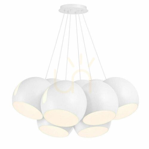 Kontrola Závěsné svítidlo s.luce Ball, bílé kovové, 7× E27, Ø 30 cm