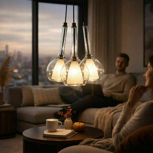 Kontrola Závěsné svítidlo s.luce Belluna, čiré sklo, 3× E14