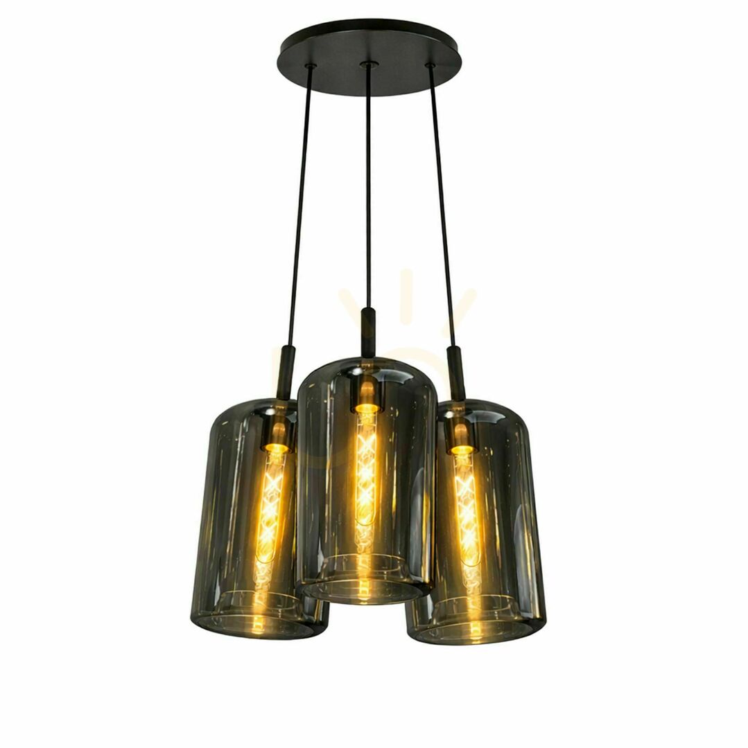 Kontrola Závěsné svítidlo s.luce Cruet, kouřové sklo, 3× E27 Závěsné svítidlo s.luce Cruet, kouřové sklo, 3× E27