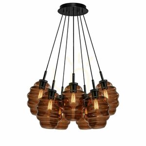 Závěsné svítidlo s.luce Echos Cluster, hnědé sklo, 7× E27, Ø 18 cm 0 Závěsné svítidlo s.luce Echos Cluster, hnědé sklo, 7× E27, Ø 18 cm small 0