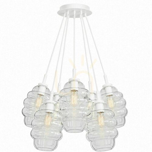 Kontrola Závěsné svítidlo s.luce Echos Cluster, čiré sklo, 7× E27, Ø 25 cm