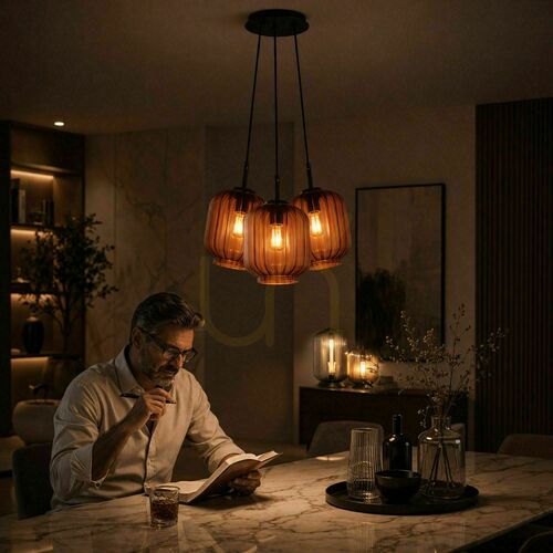Kontrola Závěsné svítidlo s.luce Velo Cluster, skleněné, vícebarevné, 3× E27, Ø 20 cm