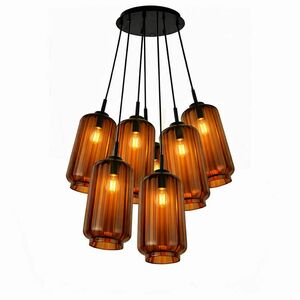 Závěsné svítidlo s.luce Velo Cluster, hnědé sklo, 7× E27 small 1