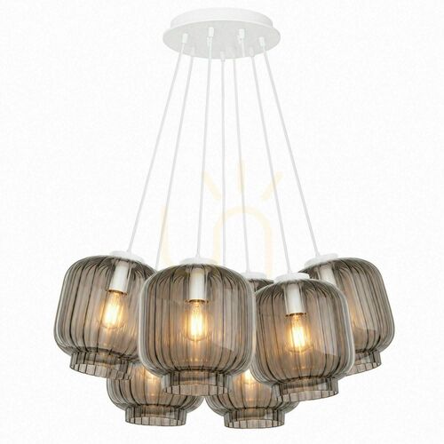 Kontrola Závěsné svítidlo s.luce Velo Cluster, kouřové sklo, 7× E27, Ø stínidel 20 cm