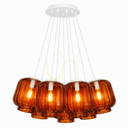 Kontrola Závěsné svítidlo s.luce Velo Cluster, hnědé sklo, 7× E27