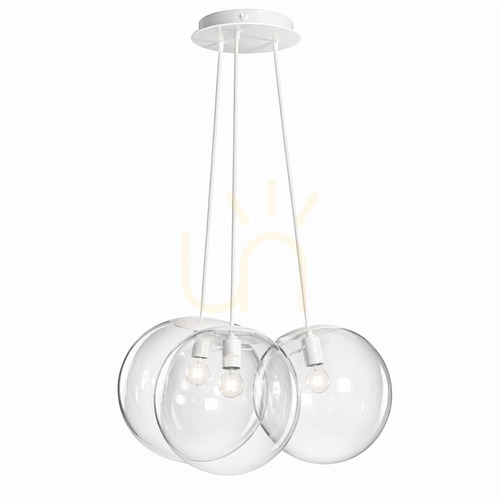 Kontrola Závěsné svítidlo s.luce Orb, čiré sklo, 3× E27, 3× Ø 30 cm