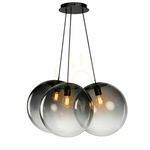 Závěsné svítidlo s.luce Orb, kouřové sklo, 3× E27, stínítka Ø 40 cm small 7
