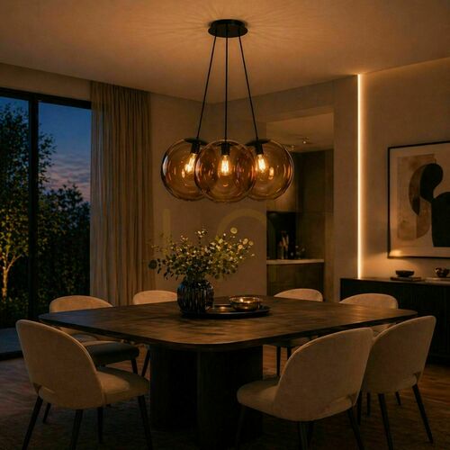Kontrola Skleněné závěsné svítidlo s.luce Orb, bílé, 3× E27, stínítka Ø 40 cm