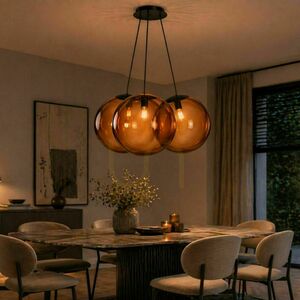 Závěsné svítidlo s.luce Orb, skleněné, měděné, 3× E27, Ø 50 cm small 0