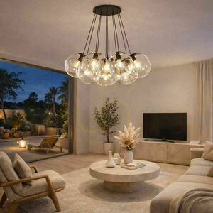 Závěsné svítidlo s.luce Orb, hnědé, sklo a kov, 7× E27, stínidla Ø 30 cm 2 Závěsné svítidlo s.luce Orb, hnědé, sklo a kov, 7× E27, stínidla Ø 30 cm small 2