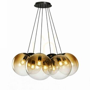 Závěsné svítidlo s.luce Orb, hnědé, sklo a kov, 7× E27, stínidla Ø 30 cm 7 Závěsné svítidlo s.luce Orb, hnědé, sklo a kov, 7× E27, stínidla Ø 30 cm small 7