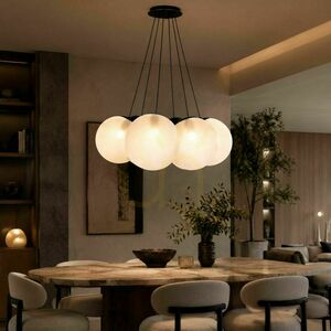 Závěsné svítidlo s.luce Orb, hnědé, sklo a kov, 7× E27, stínidla Ø 30 cm 0 Závěsné svítidlo s.luce Orb, hnědé, sklo a kov, 7× E27, stínidla Ø 30 cm small 0