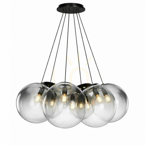 Kontrola Závěsné svítidlo s.luce Orb Cluster, 7× E27, kouřové sklo, Ø 40 cm