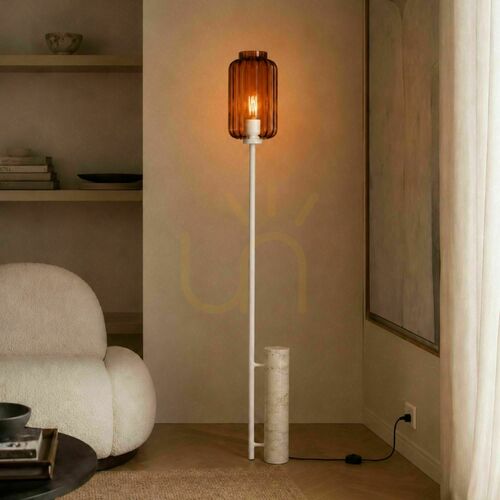 Kontrola Stojací lampa s.luce Velo z travertinu, 187 cm, E27