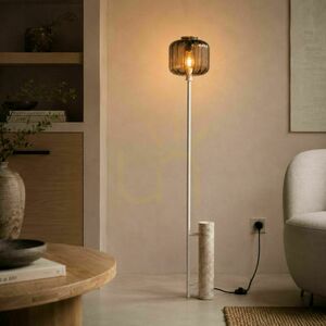 Stojací lampa s.luce Velo, travertin a kouřové sklo, 187 cm, E27 0 Stojací lampa s.luce Velo, travertin a kouřové sklo, 187 cm, E27 small 0