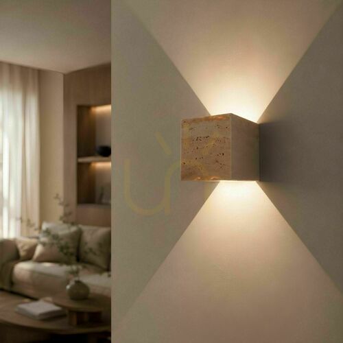 Kontrola Nástěnné LED svítidlo s.luce Travea z travertinu, béžové, 10 cm, stmívatelné, 3000 K