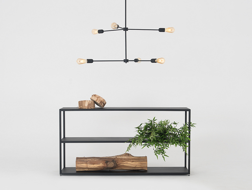 Kontrola Závěsné svítidlo CustomForm Triso 6 černé, 6x E27, průmyslové 80 cm