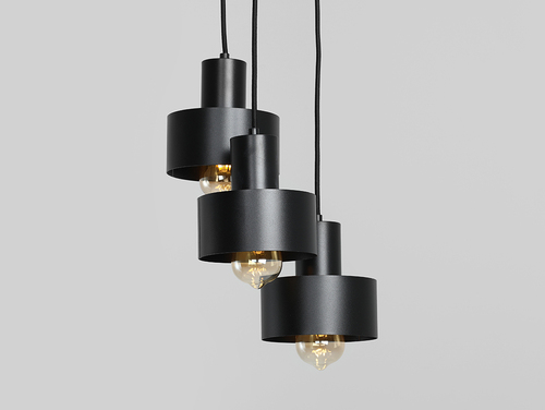Kontrola Závěsná lampa FAY 3 KOŁO - černá