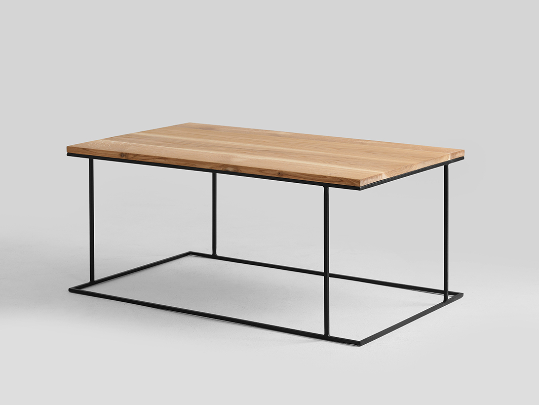 Konferenční stolek CustomForm WALT SOLID WOOD 100 × 60 cm – dub, černý rám