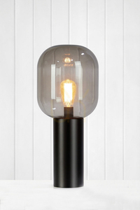 Stolní lampa Markslöjd Brooklyn 107479 černá/kouřové sklo 56 cm small 1