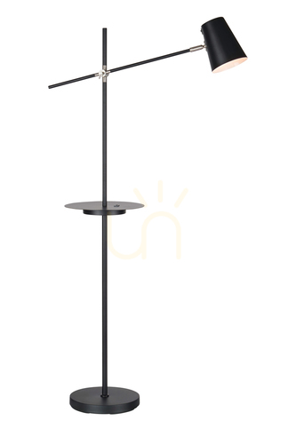 Kontrola Podlahová lampa Markslojd LINEAR Floor 1L USB černá kovová 144 cm 107307