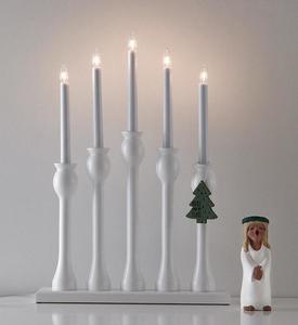 Adventní svícen Markslojd LÖVÅSA 703800 bílý dřevěný 5ramenný 51 cm small 0