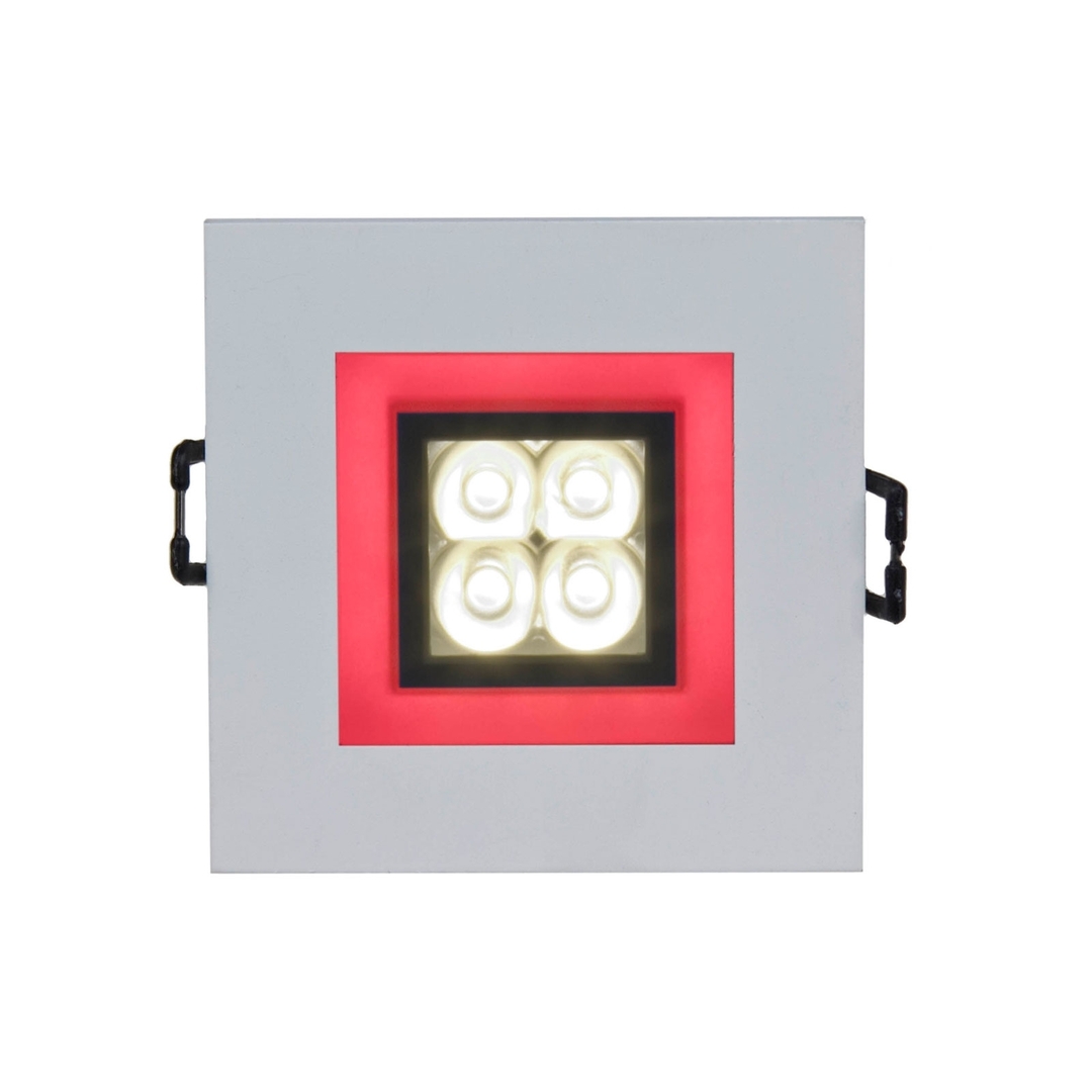 Kontrola Vodiče 4 LED 4 X1 W 30 St 230 V čtverec s červeným rámečkem v LED očích Vodiče 4 LED 4 X1 W 30 St 230 V čtverec s červeným rámečkem v LED očích