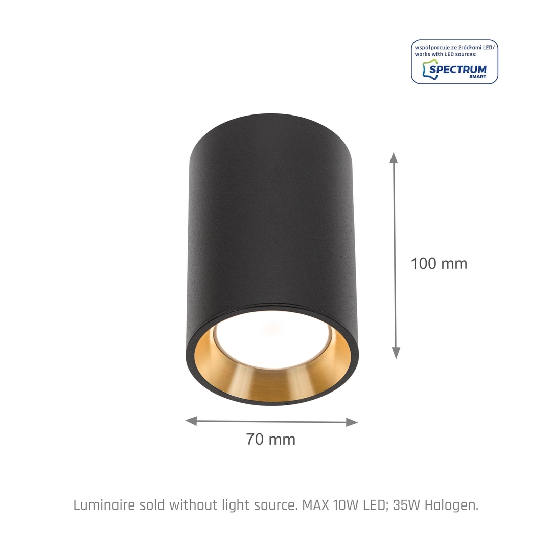 Kontrola Chloe Mini Gu10 Ip20 ROUND BODY Černá, Zlaté Centrum, Černá Ohraničení Chloe Mini Gu10 Ip20 ROUND BODY Černá, Zlaté Centrum, Černá Ohraničení